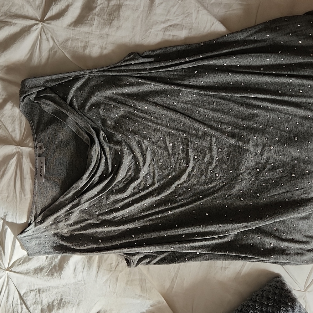 Avenue Sparkly Grey Tank
